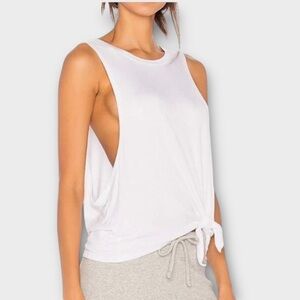 Unbranded Knot-Front Muscle Tank in White Women's Size S